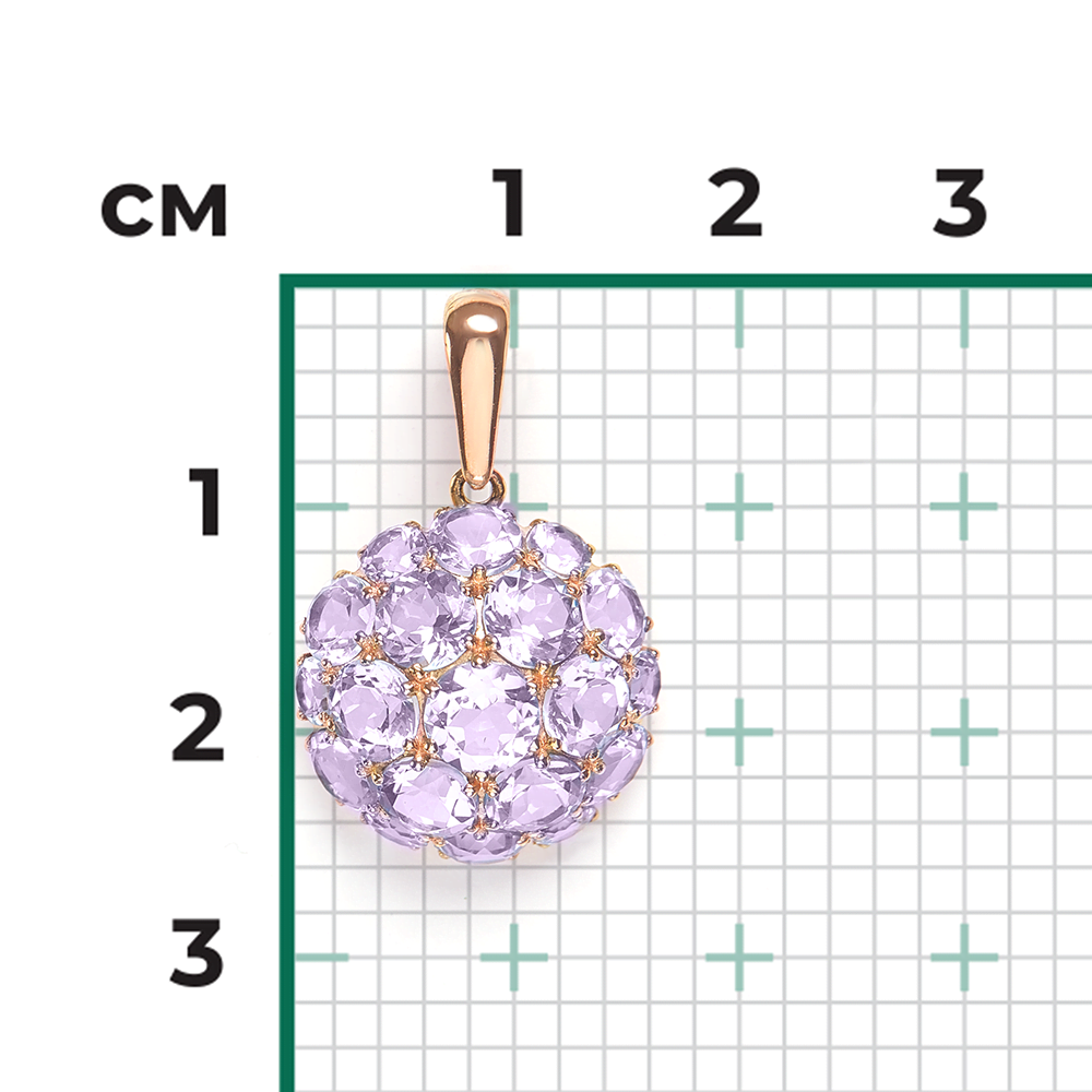 Подвеска из красного золота с аметистами 03-2277-00-203-1110-46