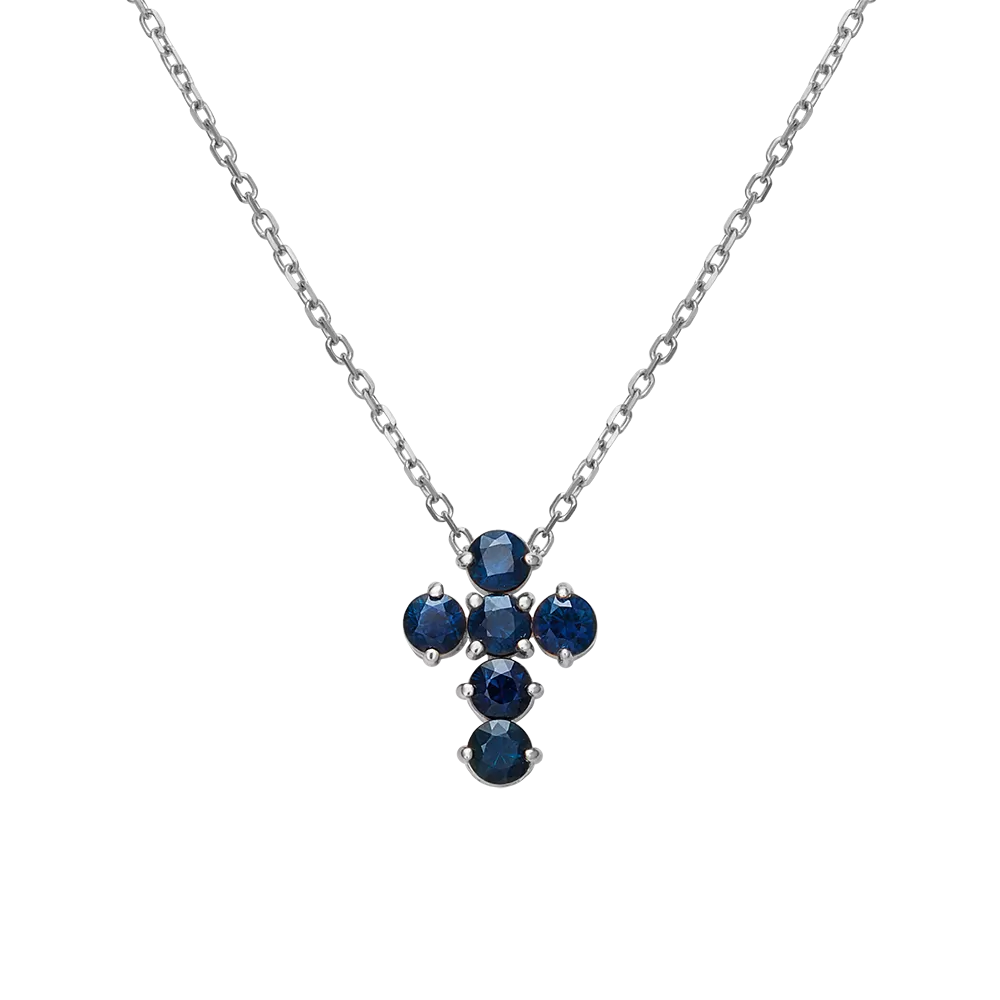 Колье из белого золота с сапфирами 07-0016-00-102-1120-30