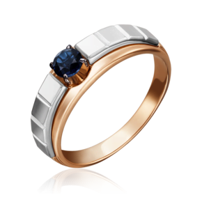 Кольцо из комбинированного золота с сапфиром
