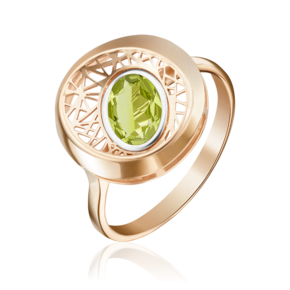 Кольцо из красного золота с хризолитом 01-5091-00-205-1110-57