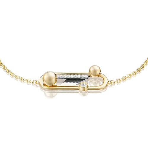 Браслет «Стильная фантазия» из комбинированного золота с натуральными топазами white 05-0699-00-201-1121