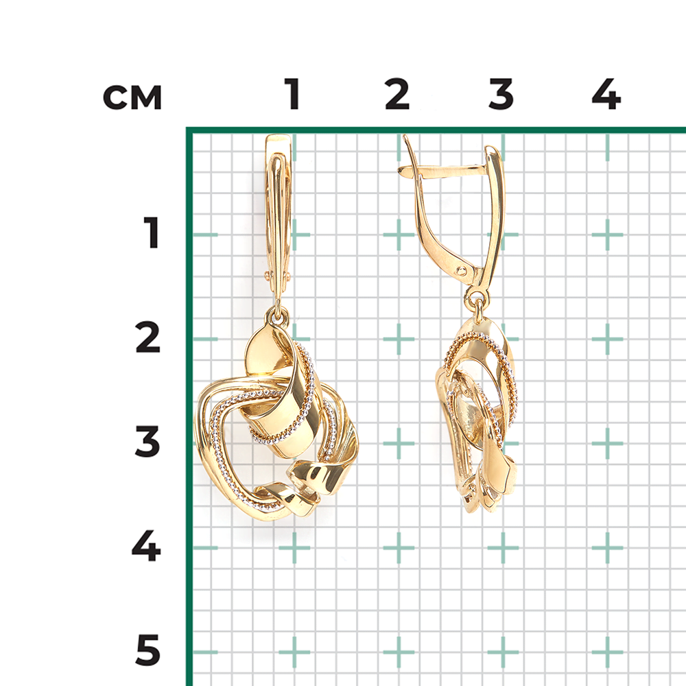 Серьги с английским замком из лимонного золота 02-4258-00-000-1130-64