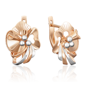 Серьги с английским замком из красного золота 02-3976-00-000-1110-48