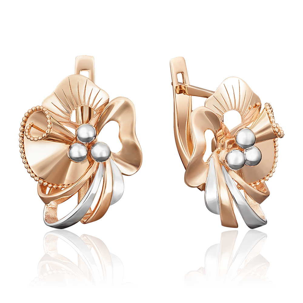 Серьги с английским замком из красного золота 02-3976-00-000-1110-48