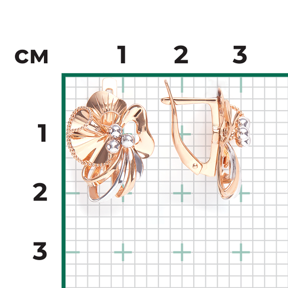 Серьги с английским замком из красного золота 02-3976-00-000-1110-48