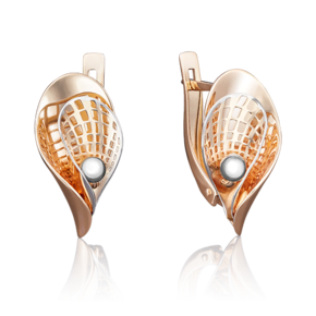 Серьги с английским замком из красного золота 02-3977-00-000-1110-48