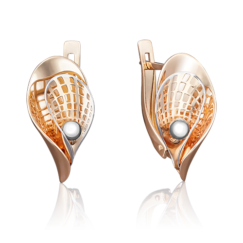 Серьги с английским замком из красного золота 02-3977-00-000-1110-48