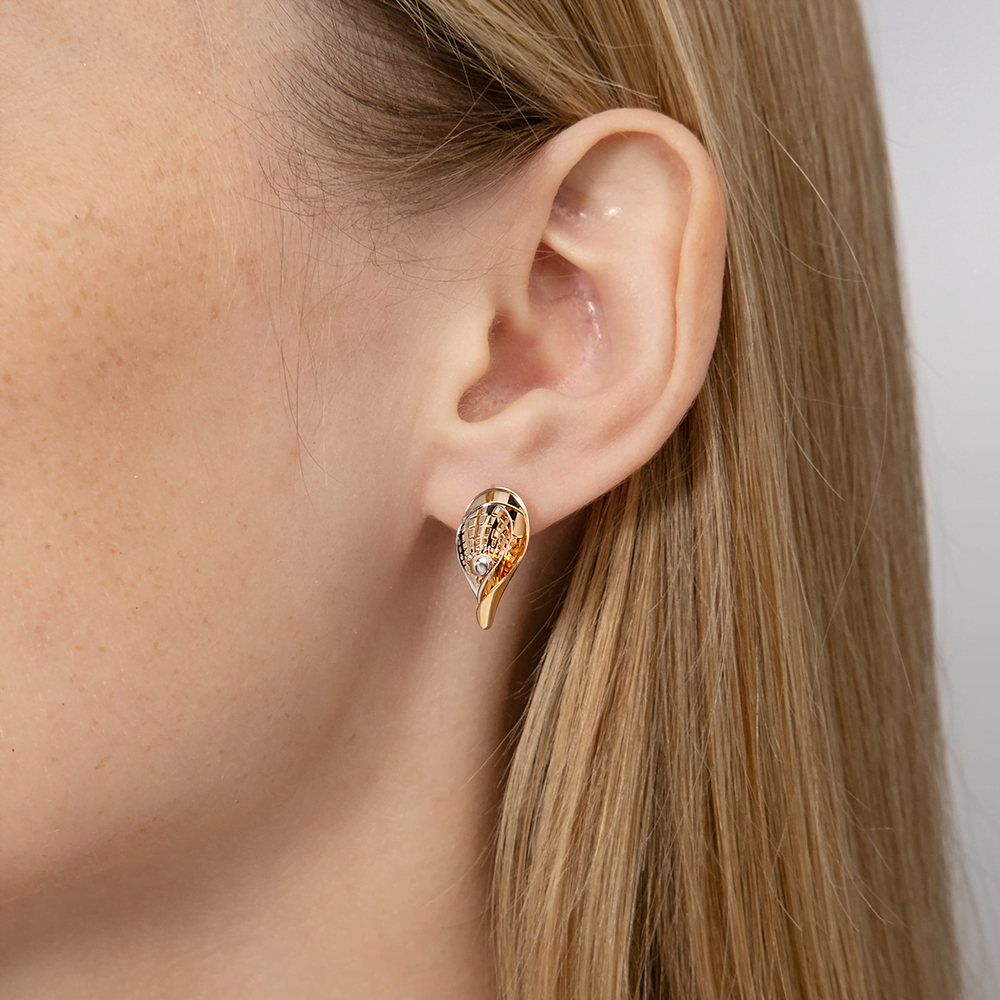 Серьги с английским замком из красного золота 02-3977-00-000-1110-48