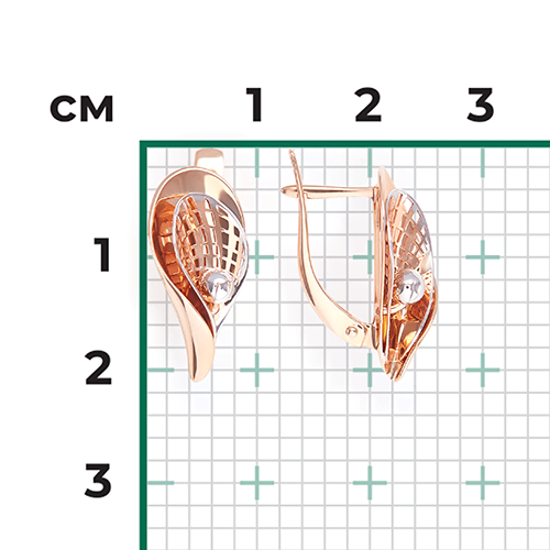 Серьги с английским замком из красного золота 02-3977-00-000-1110-48