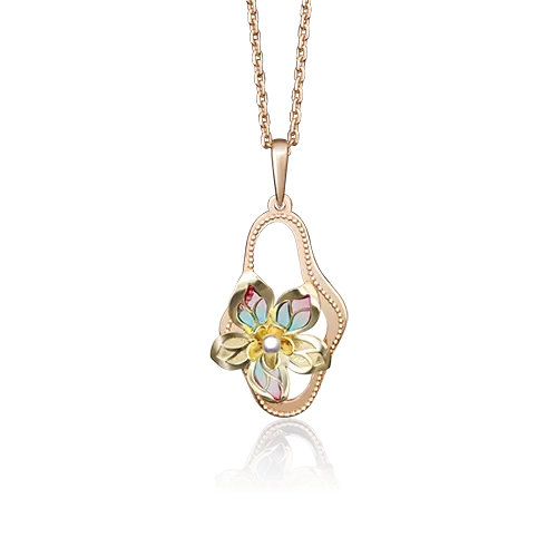 Подвеска «Цветок» из комбинированного золота с эмалью 03-2711-00-000-1113-48