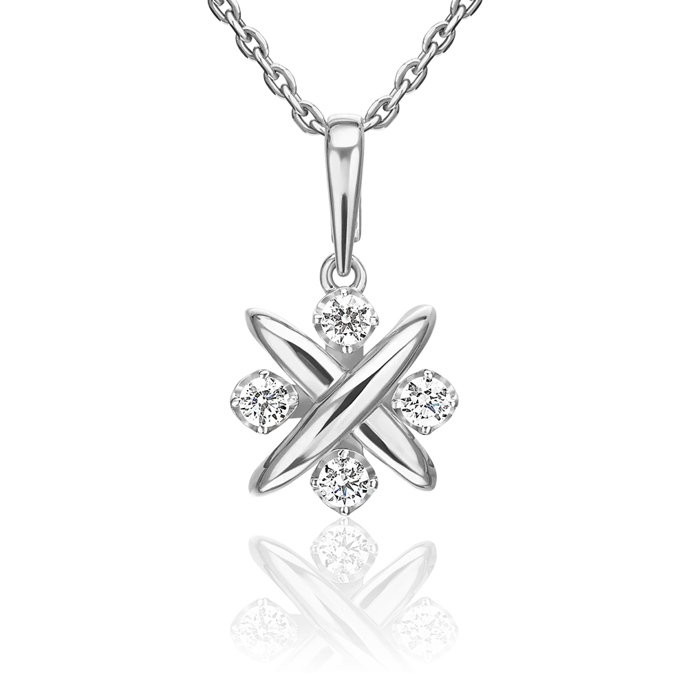 Подвеска из белого золота с фианитами 03-3653-00-401-1120