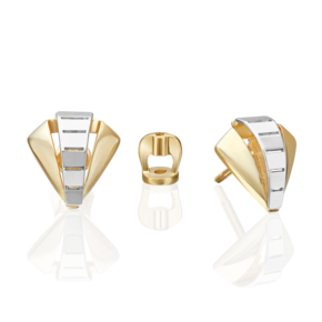 Серьги-пусеты из комбинированного золота 02-5382-00-000-1121