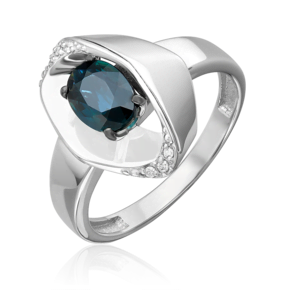 Кольцо из белого золота с сапфиром и бриллиантами 01-5731-00-105-1120