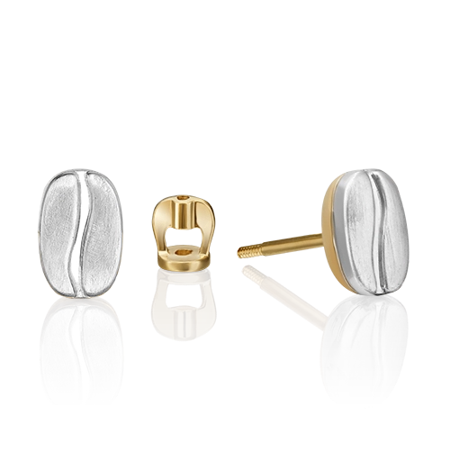 Серьги-пусеты из комбинированного золота 02-4916-00-000-1121