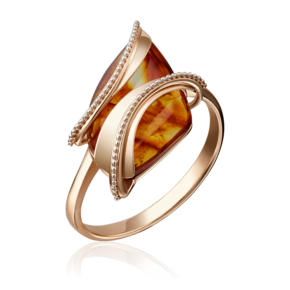 Кольцо из красного золота с янтарём 01-5135-00-271-1110-46