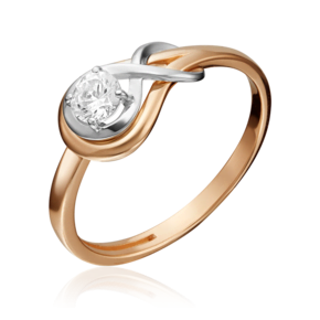 Кольцо из комбинированного золота с фианитом 01-5343-00-501-1111-38