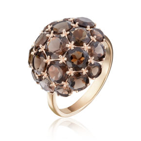 Кольцо из красного золота с кварцем дымчатым 01-4377-00-202-1110-46