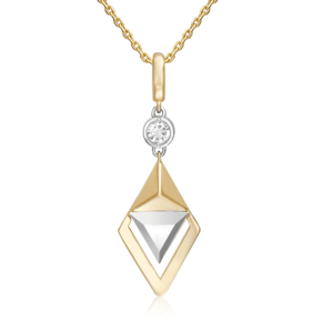 Подвеска из комбинированного золота с натуральным топазом white 03-3379-00-201-1121