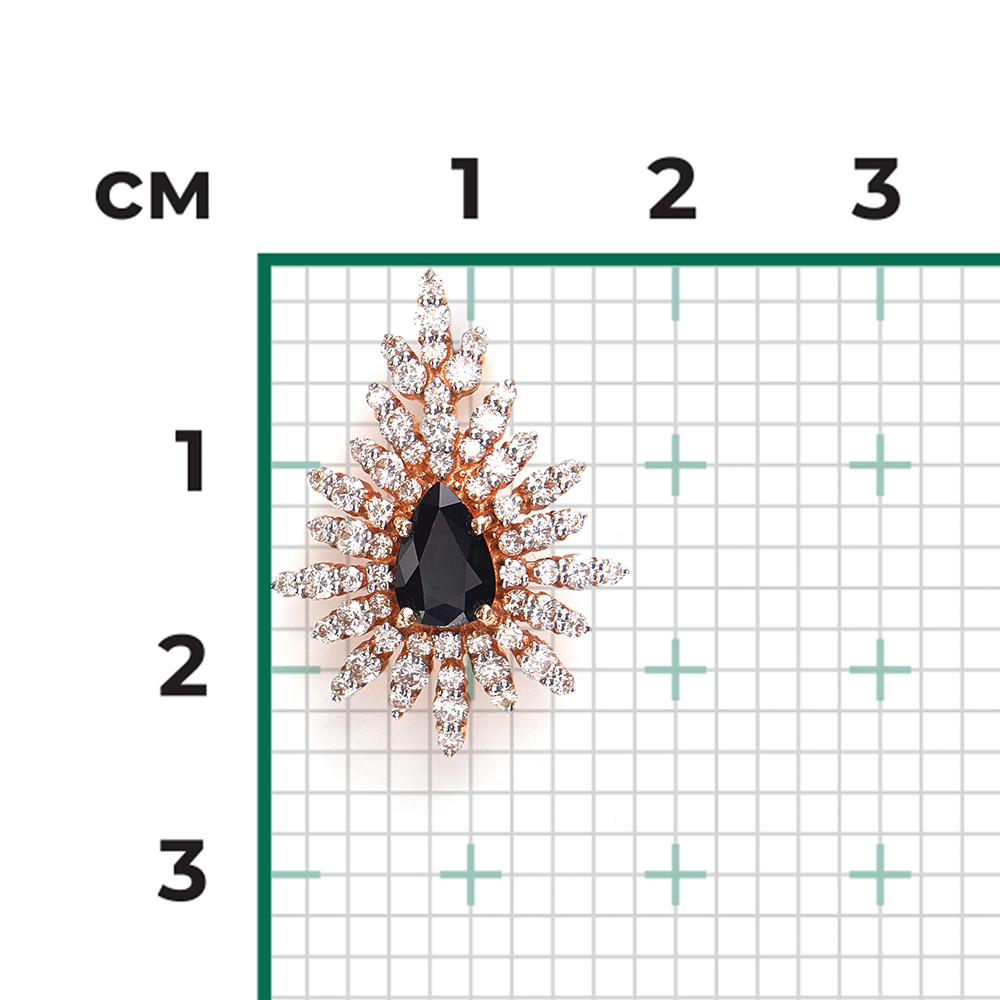 Подвеска из красного золота с сапфиром и бриллиантами 03-0398-00-105-1110-30