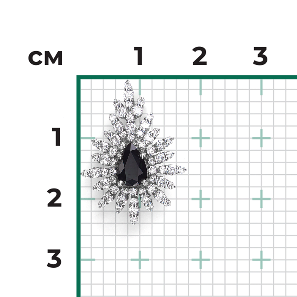 Подвеска из белого золота с сапфиром и бриллиантами 03-0399-00-105-1120-30