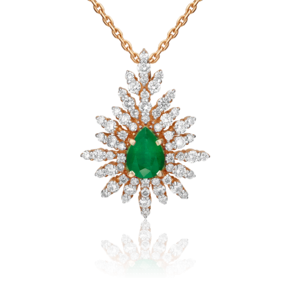 Подвеска из красного золота с изумрудом и бриллиантами 03-0398-00-106-1110-30