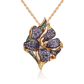 Подвеска «Лилия» из красного золота с фианитами 03-2487-00-404-1110-53