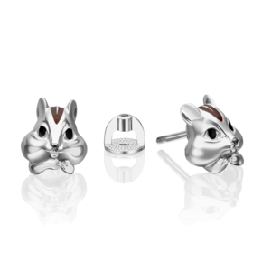 Серьги-пусеты «Бурундуки» из серебра с эмалью 02-5106-00-000-0200