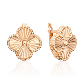 Серьги «Клевер» с английским замком из красного золота 02-5591-00-000-1110