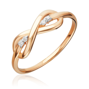 Кольцо «Бесконечность» из красного золота с фианитами 01-5946-00-401-1110