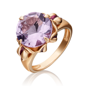 Кольцо из красного золота с аметистом и эмалью 01-5407-00-203-1110-46