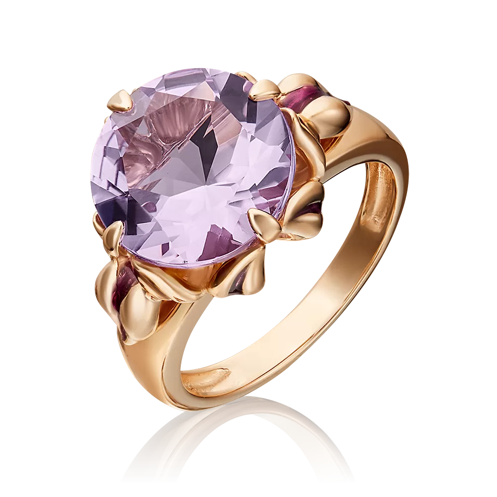Кольцо из красного золота с аметистом и эмалью 01-5407-00-203-1110-46