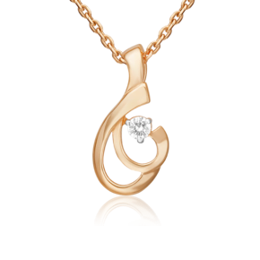 Подвеска из красного золота с бриллиантом 03-0118-00-101-1110-30