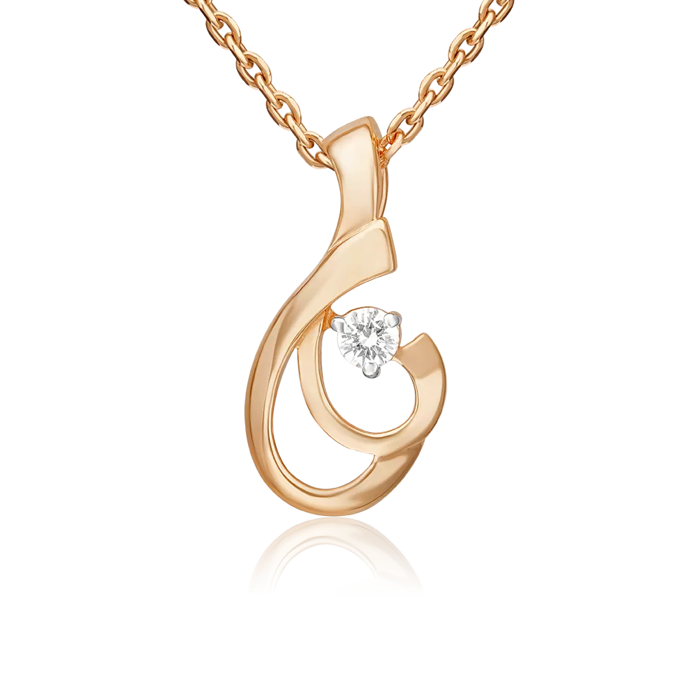 Подвеска из красного золота с бриллиантом 03-0118-00-101-1110-30