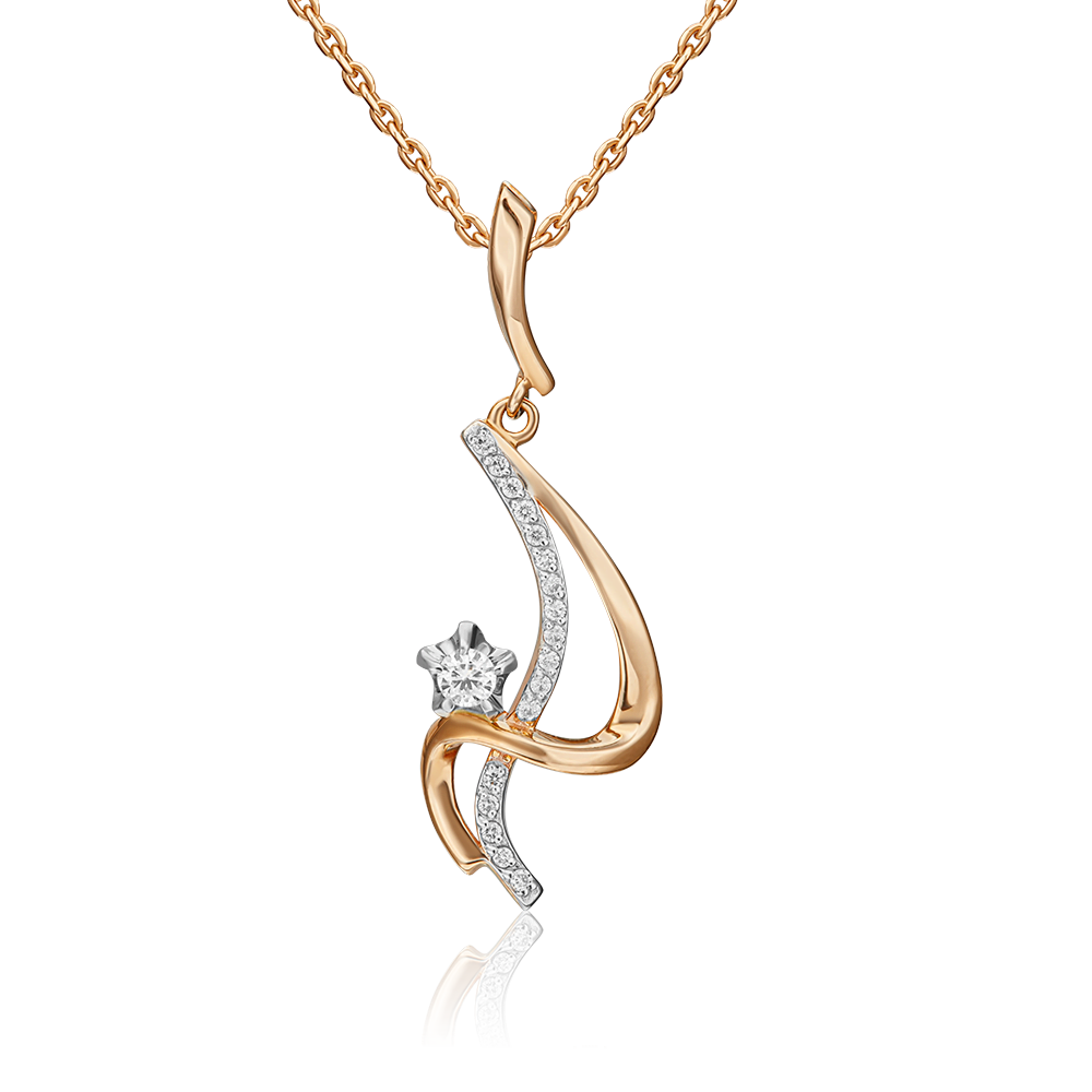 Подвеска из комбинированного золота с бриллиантами 03-0128-00-101-1111-30