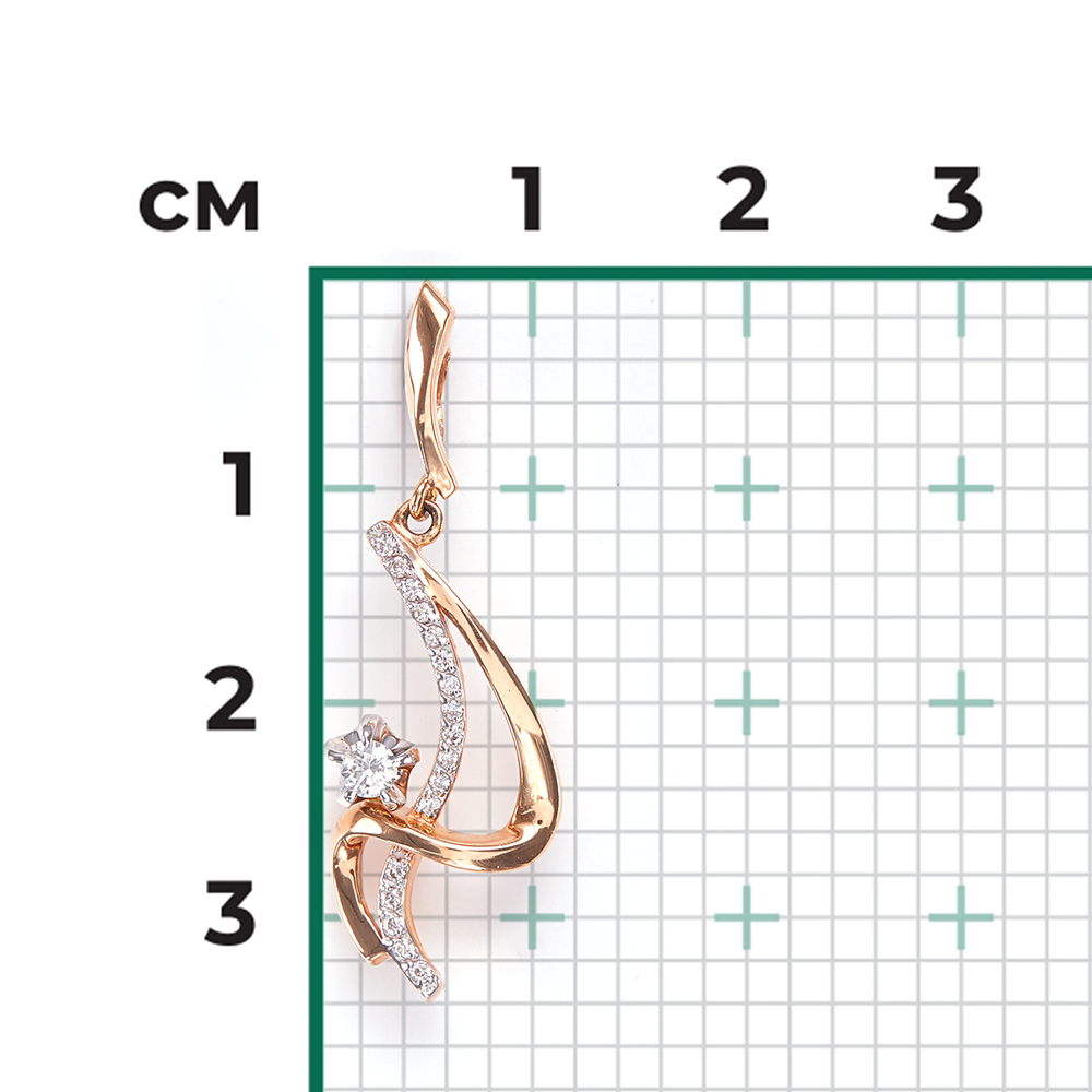 Подвеска из комбинированного золота с бриллиантами 03-0128-00-101-1111-30