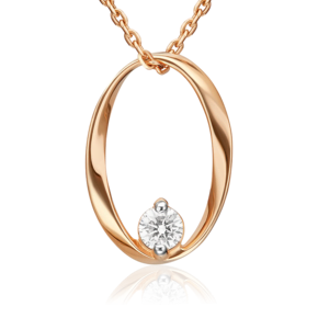 Подвеска из красного золота с бриллиантом 03-0130-00-101-1110-30