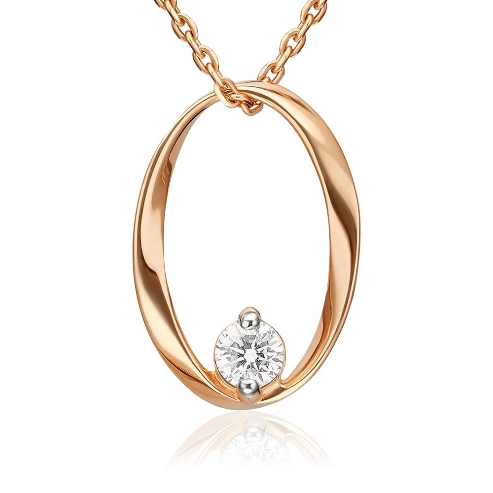 Подвеска из красного золота с бриллиантом 03-0130-00-101-1110-30