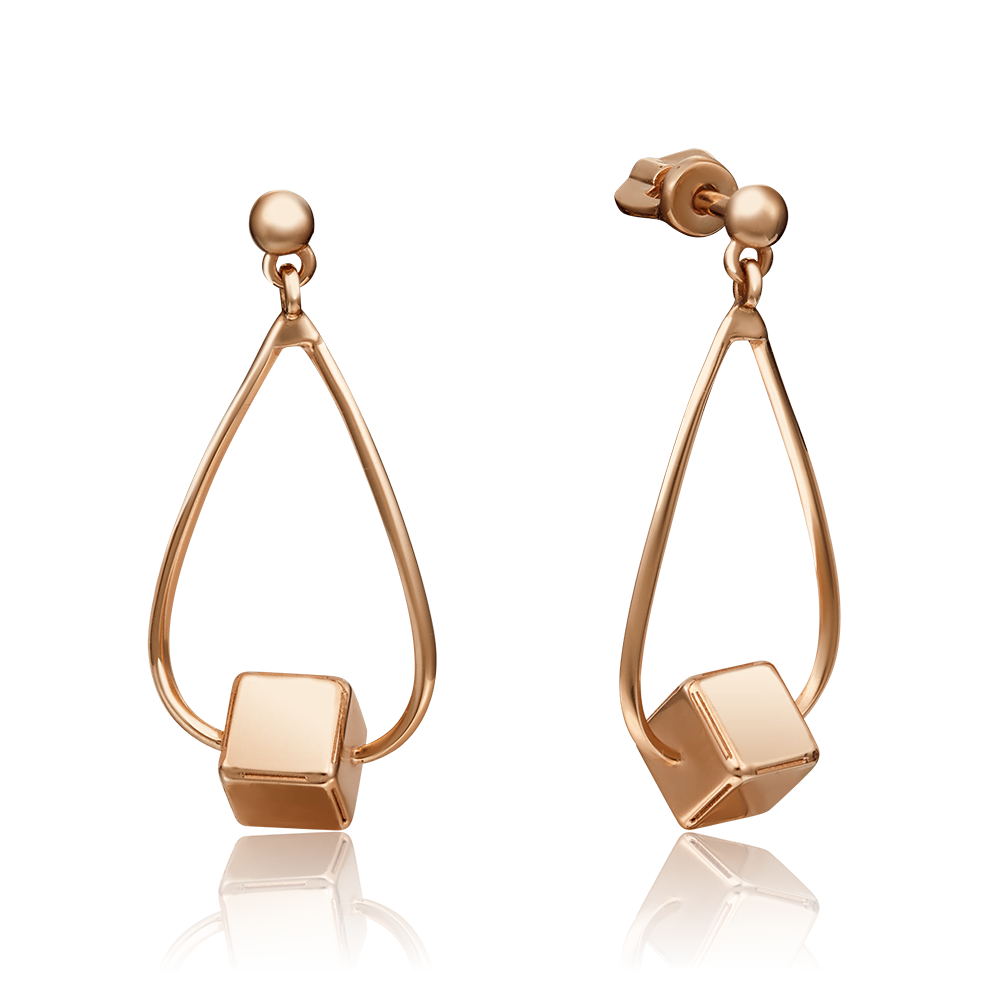 Серьги-пусеты из красного золота 02-4391-00-000-1110-48