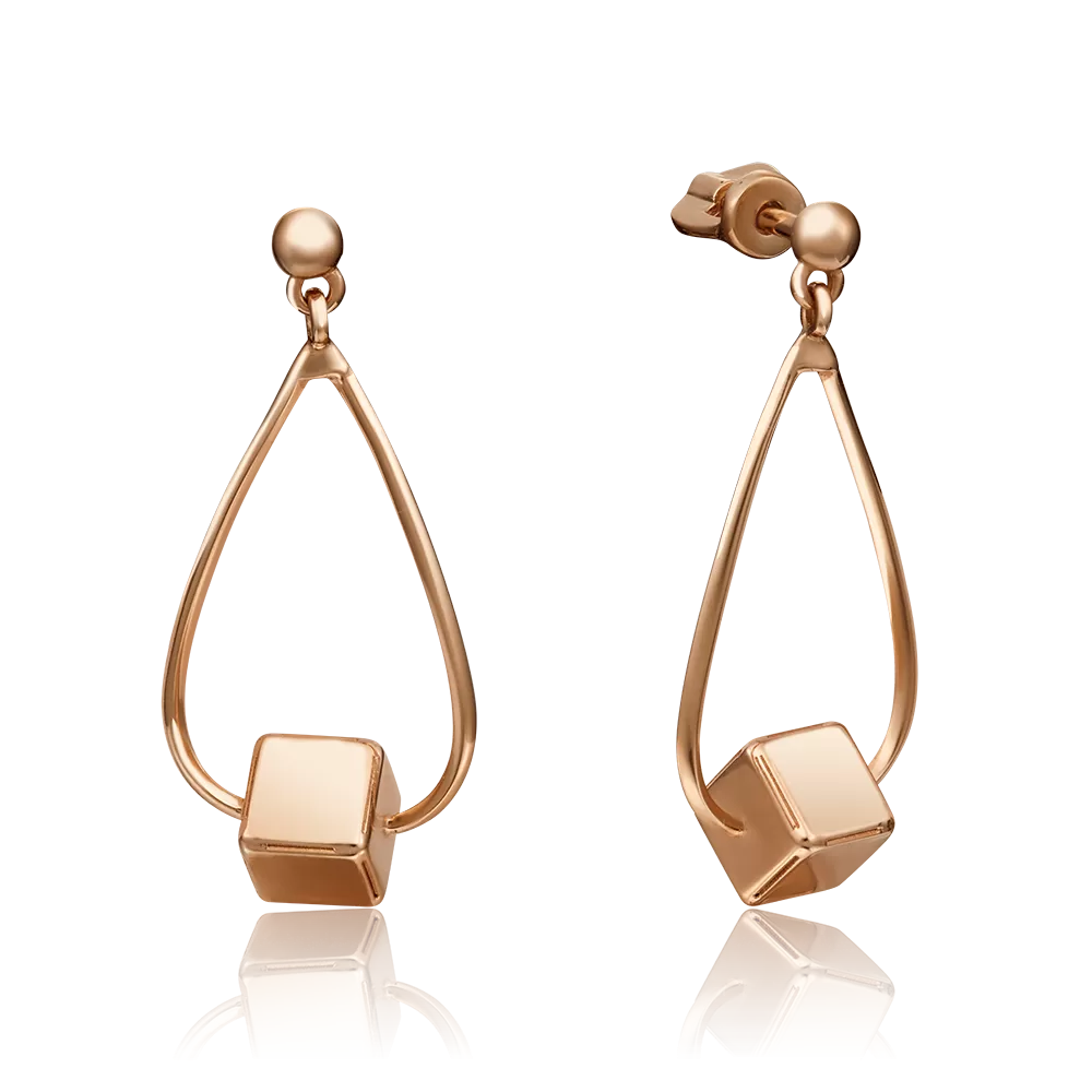 Серьги-пусеты из красного золота 02-4391-00-000-1110-48