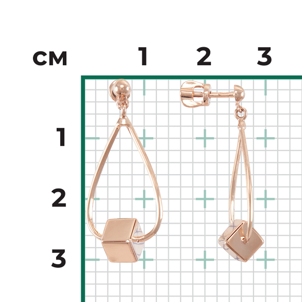 Серьги-пусеты из красного золота 02-4391-00-000-1110-48