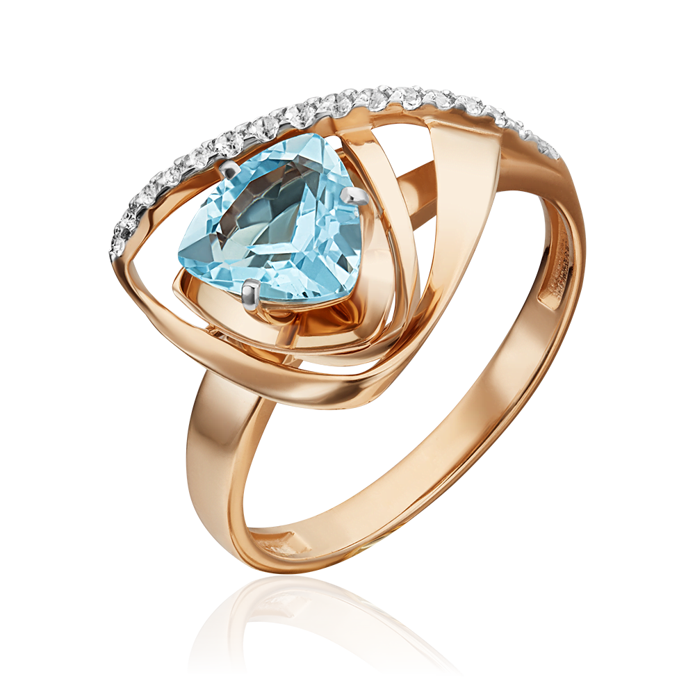 Кольцо из красного золота с топазом и натуральными топазами white 01-5311-00-201-1110-57