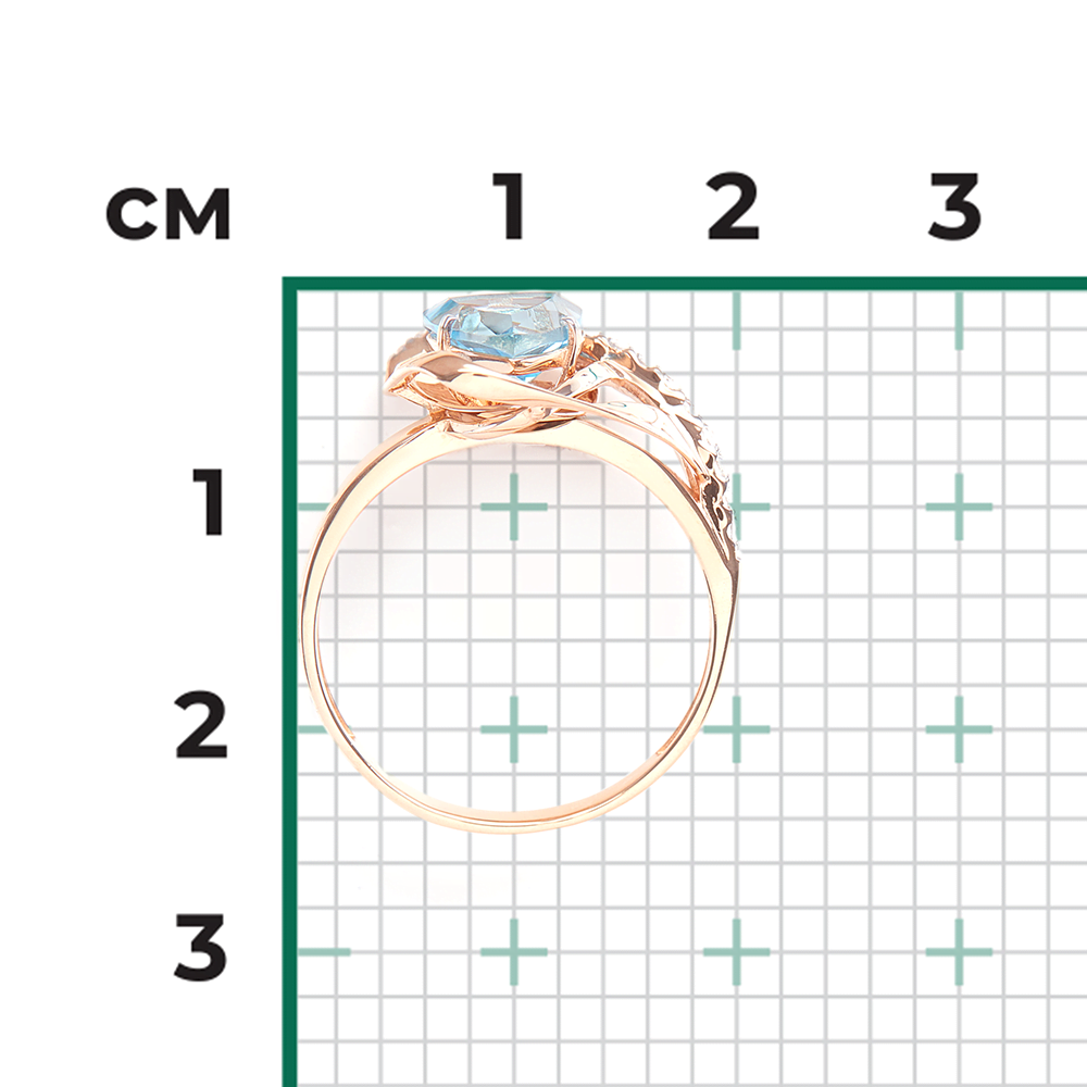 Кольцо из красного золота с топазом и натуральными топазами white 01-5311-00-201-1110-57