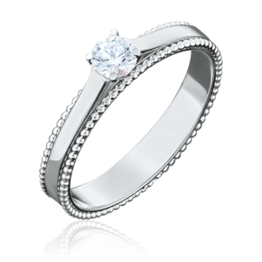Помолвочное кольцо из белого золота с фианитом 01-5048-00-501-1120-38