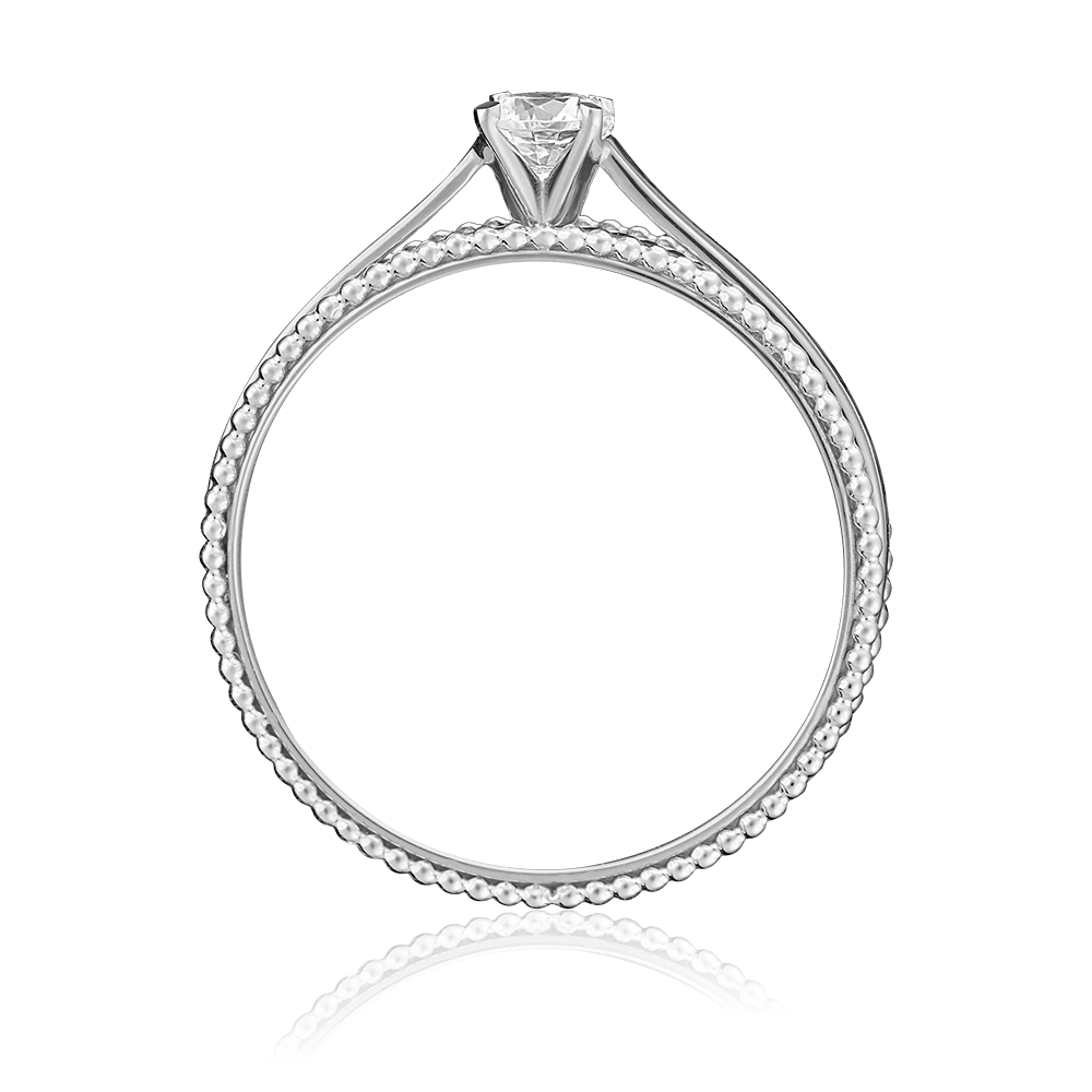 Помолвочное кольцо из белого золота с фианитом 01-5048-00-501-1120-38