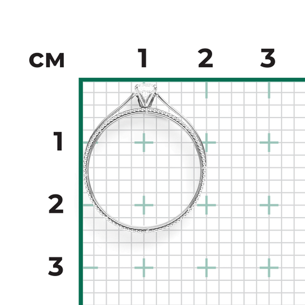 Помолвочное кольцо из белого золота с фианитом 01-5048-00-501-1120-38