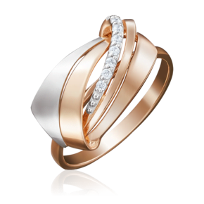 Кольцо из комбинированного золота с фианитами 01-5049-00-401-1111-03