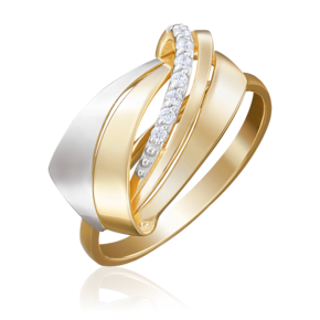 Кольцо из комбинированного золота с фианитами 01-5049-00-401-1121-03