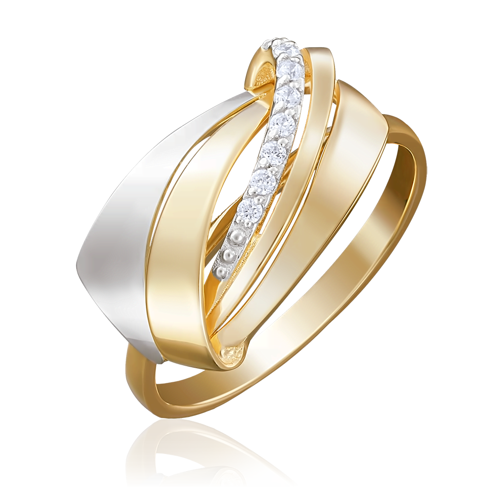 Кольцо из комбинированного золота с фианитами 01-5049-00-401-1121-03