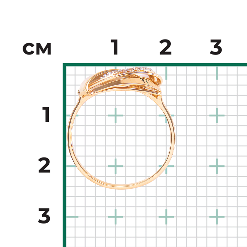 Кольцо из комбинированного золота с фианитами 01-5049-00-401-1121-03