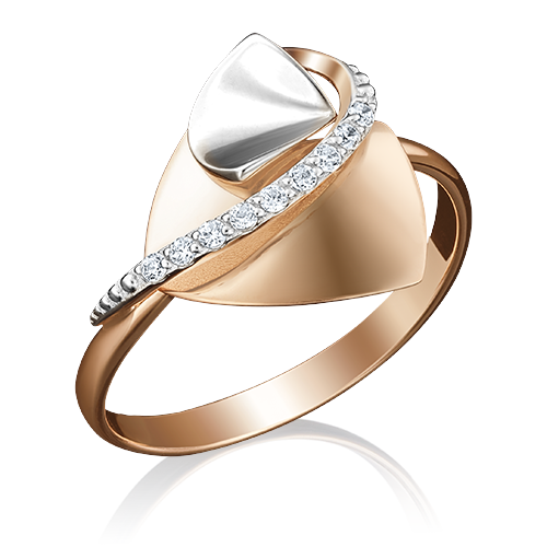 Кольцо из комбинированного золота с фианитами 01-5050-00-401-1111-03